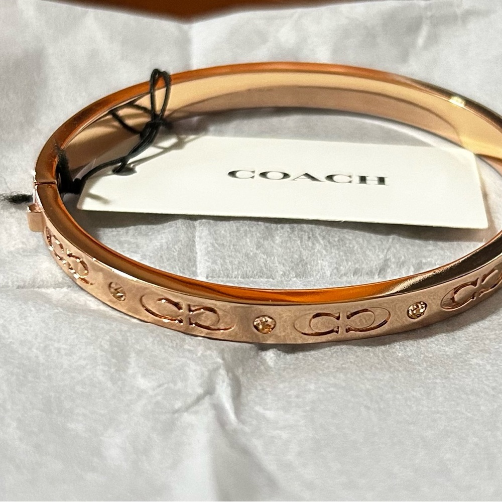 Coach Rose Gold Signature Bangle